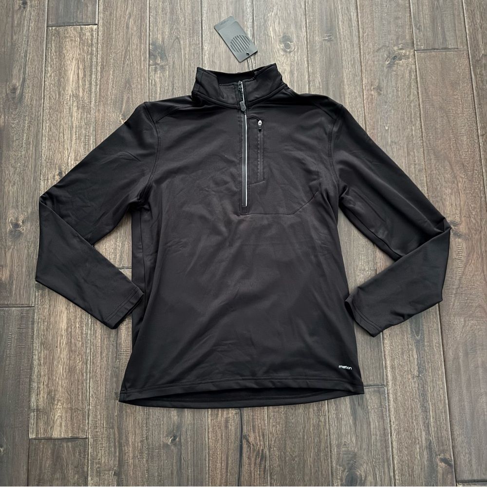 Motion Black Half Zip Mock Neck Pullover S NWT